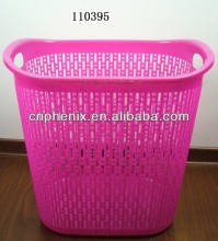 Square plastic laundry basket hamper