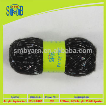China online shopping most popular glittery sequins yarn for knitting sweaters or hats