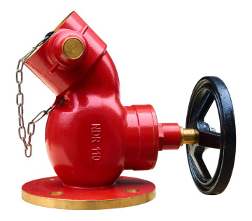 2-1/2 Inch Screwed Type Fire Hydrant Valve - Green Threaded Oblique Flange Landing Valve