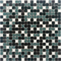 Piastrelle a mosaico nere miste Backsplash in lastra quadrata in vetro