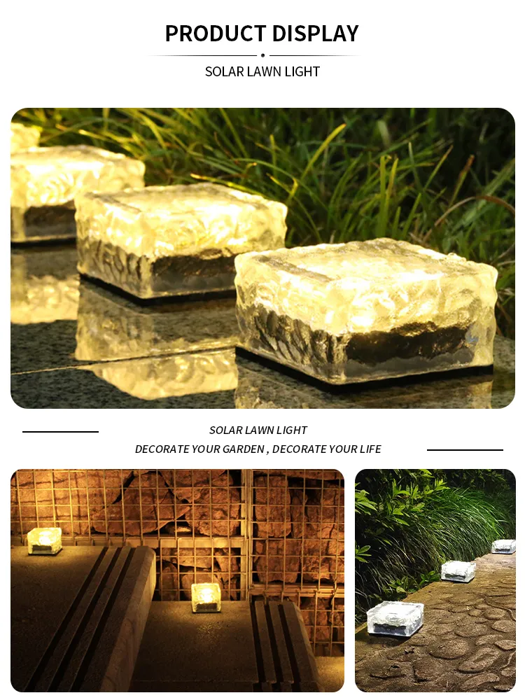Stylish Solar-Powered LED Ice Brick Lights for Outdoor Spaces