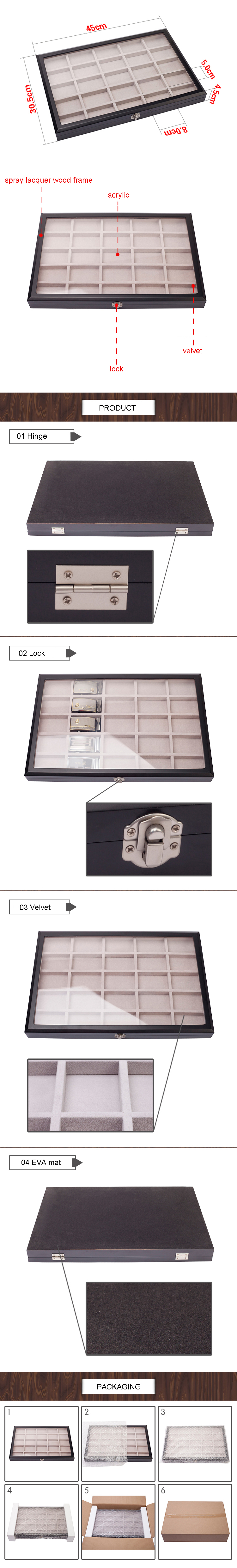 Multi-Grid Belt Buckle Counter Display Case