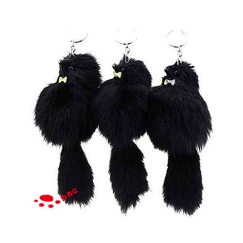 faux fur animal key ring