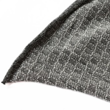 Grey Plaid Wool Knit Fabric