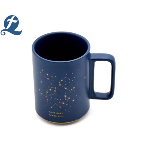 Custom Design einzigartige matt glasierte blaue Henkeltasse