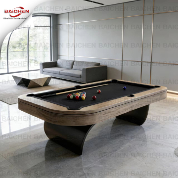 sleek black modern billiards pool table