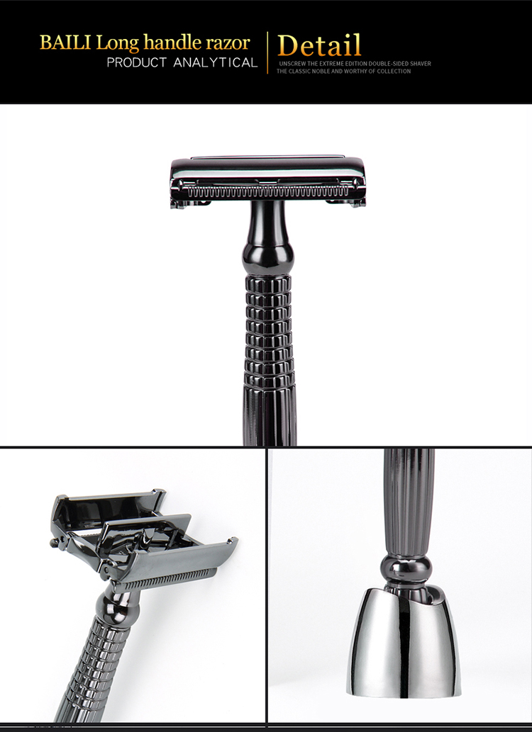 Bästa kvalitet Double Edge Safety Razor Lång handtag rakapparat för man Använd rakmaskin