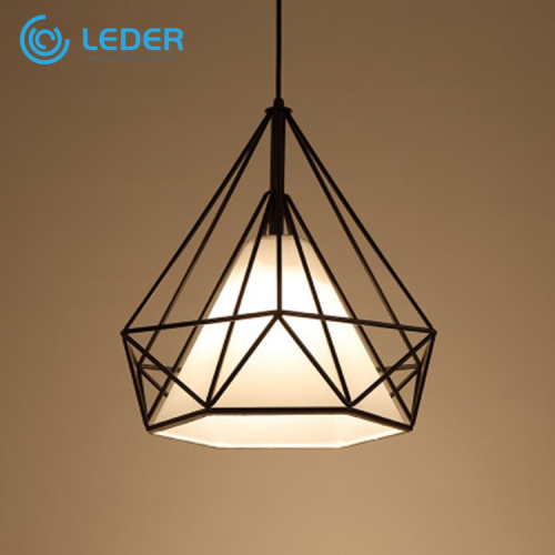 Lampe pendule LEDER en métal transparent