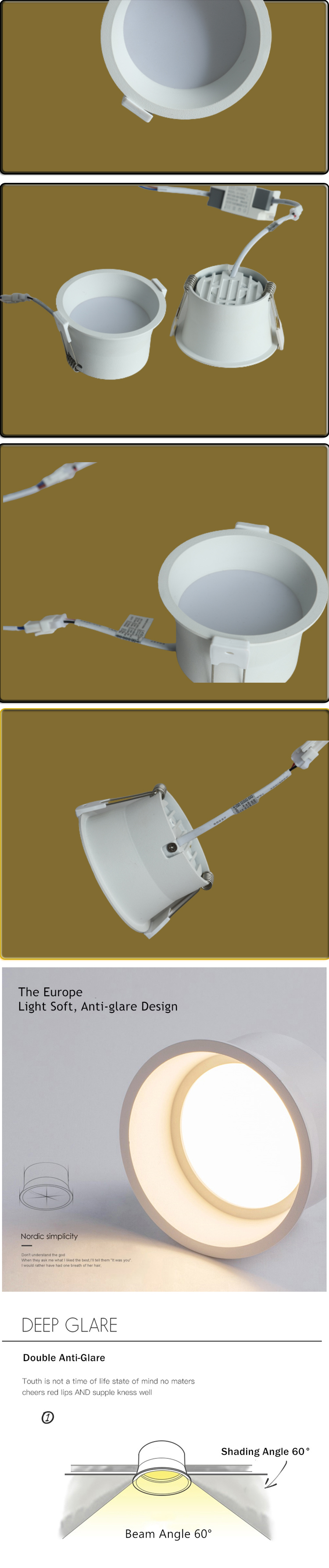 New commercial Diming LED Downlight 7W led light recessed  hotel downlight for office