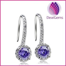 Fashion silver 925 zircon hook earring