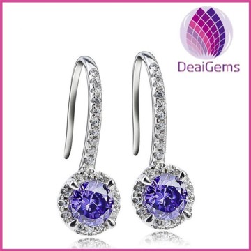 Fashion silver 925 zircon hook earring