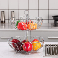 Keranjang sayuran buah stainless steel 2 tier