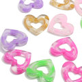 Colorful Hollowing Out Heart Shaped Resin Charms Love Heart Resin Cabochons For Children Hair Or Handmade Earrings Accessories