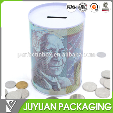 wholesale tin coin can bank collection box money box tin can coin