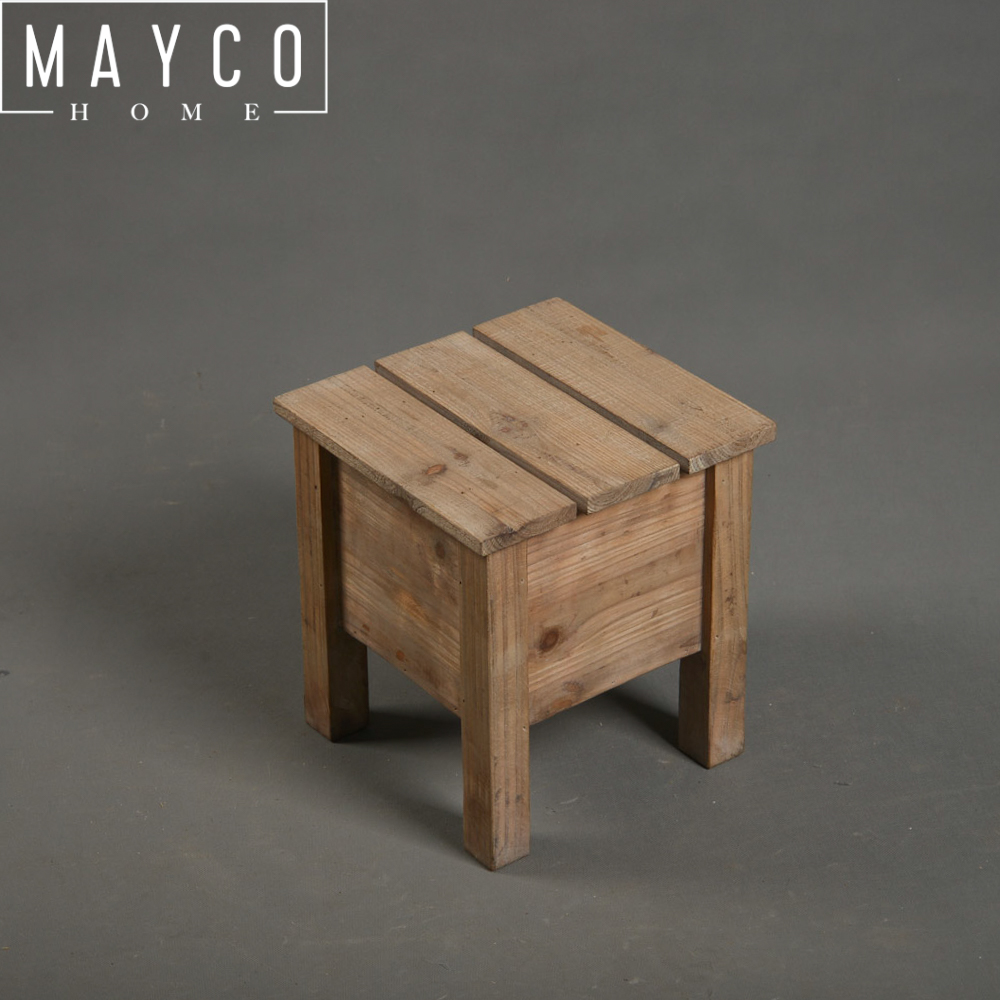 Mayco Vintage Antique Small Wood Stool for Living Room