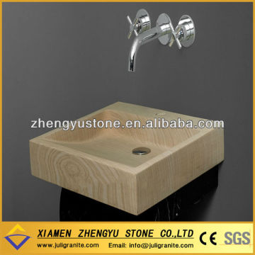 Yellow marble wooden Sink Basin