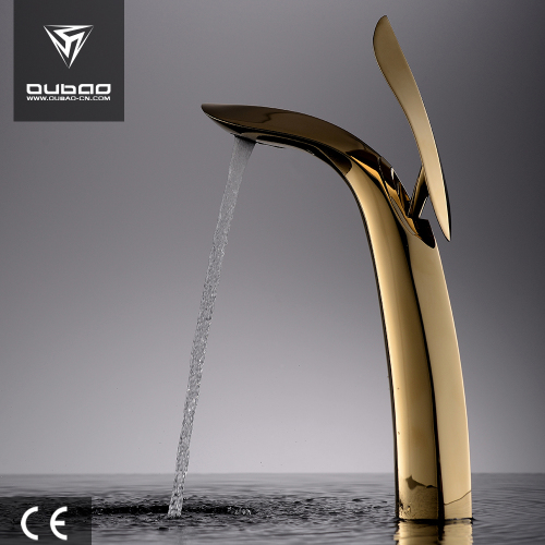 Solid Gold Basin Tap Đánh bóng Brass Vòi