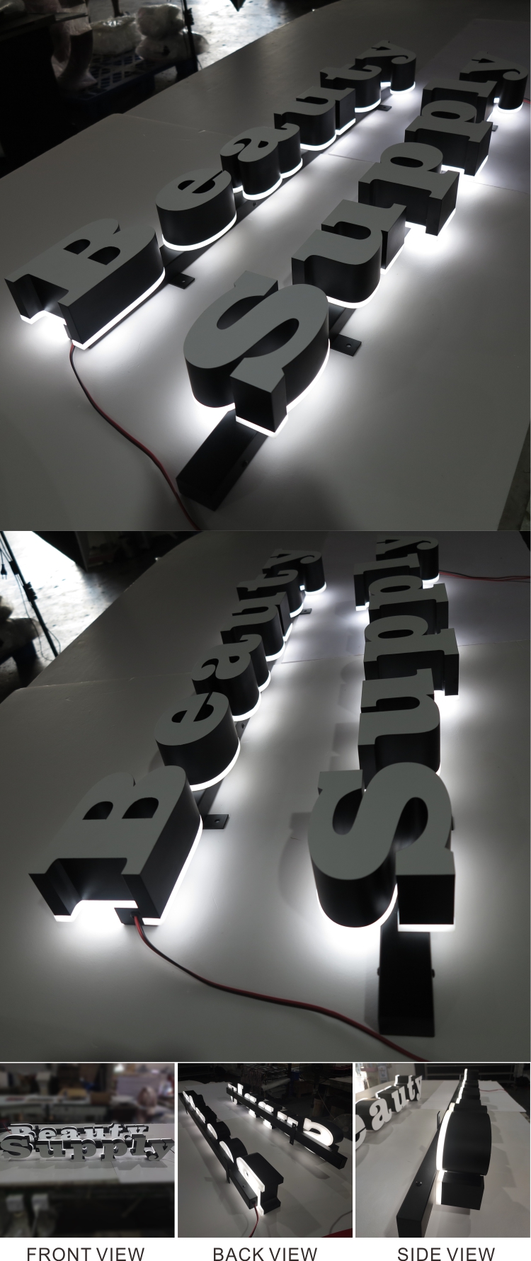 China Factory Store Sinnage Backlit Metal 3D Sign Channel Letters