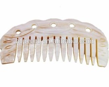 handmade carved natural mother of pearl shell hair comb