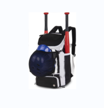 White PU Leather Baseball & Softball Backpack with Large Capacity and Shoes Compartment