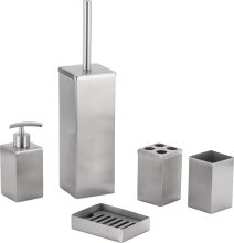 SS Square Stainless Steel Bathroom Accessory Set