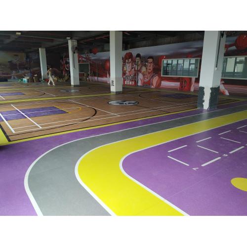 Pavimento desportivo em PVC pavimento em vinil colorido