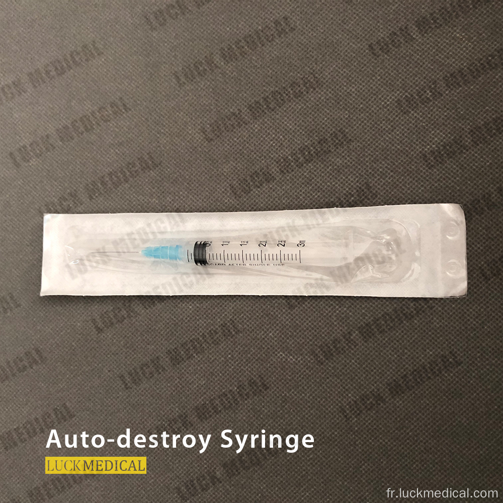 Seringue de vaccination de sécurité auto-destructrice