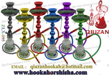Beautiful Flower Printing  Medium Hookah With White Glass Bottle