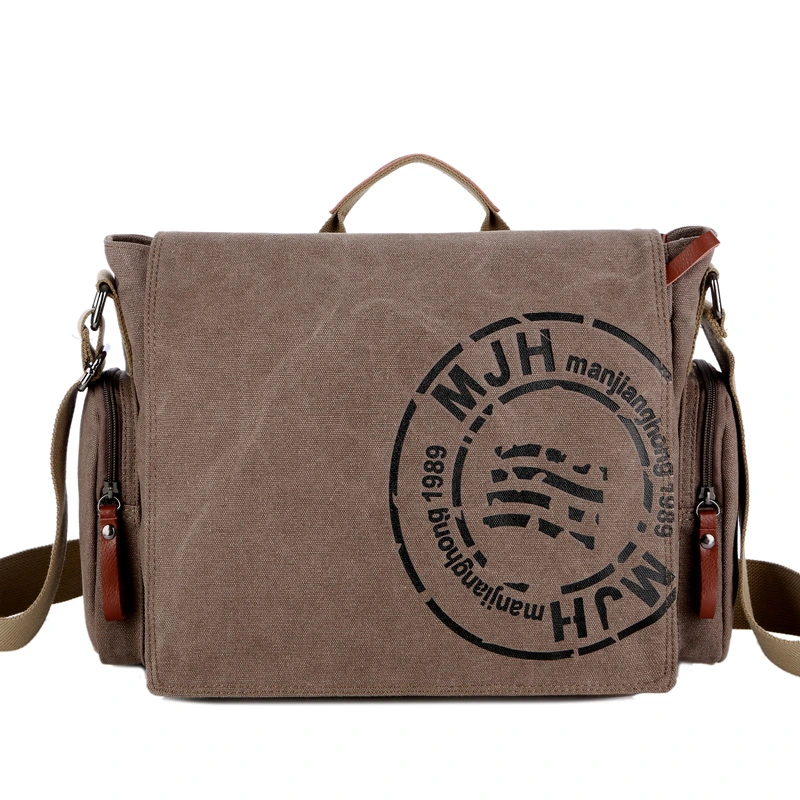 2021 Hot Selling Vintage Canvas Laptop Shoulder Bag Unisex Messenger Bag Leisure Men's Bag