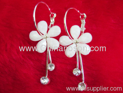 Charmant pendentif fleur strass bijoux boucles d'oreilles