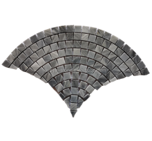 Mosaic Tiles Cloudy Gray Marble Fan Mosaic Tile
