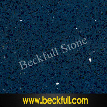 PXQZ803 Blue Crystal Quartz Stone Slabs,Dark Blue Mirror Quartz