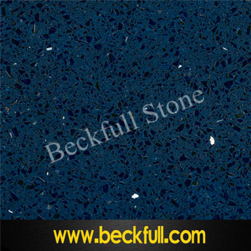 PXQZ803 Blue Crystal Quartz Stone Slabs,Dark Blue Mirror Quartz