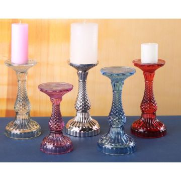 Colorful Glass Diamond Candle Stand