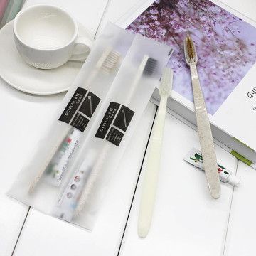 Degradable wheat  straw hotel toothbrush