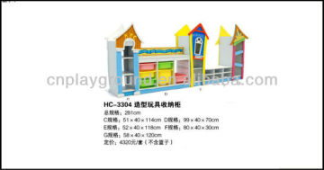 (HC-3304) GS, CE Certificate Color Wholesale Toy Cabinet /Safe Wooden Kids Toy Cabinet