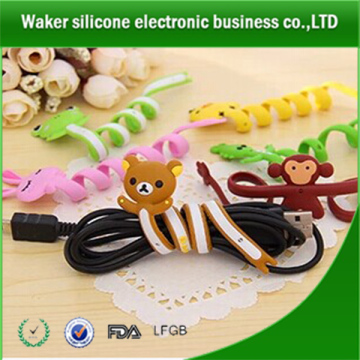 promotional Cute Earphone Wire Organizer Silicone Winder