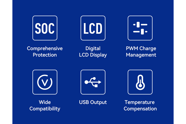 Régulateur De Charge Solaire PWM 10A à 60A - Écran LCD Réglable - 12V/24V - Neuf