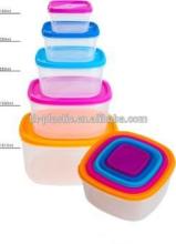 Rainbow Food Storage Set, 5pcs plastic food container,square storage box.