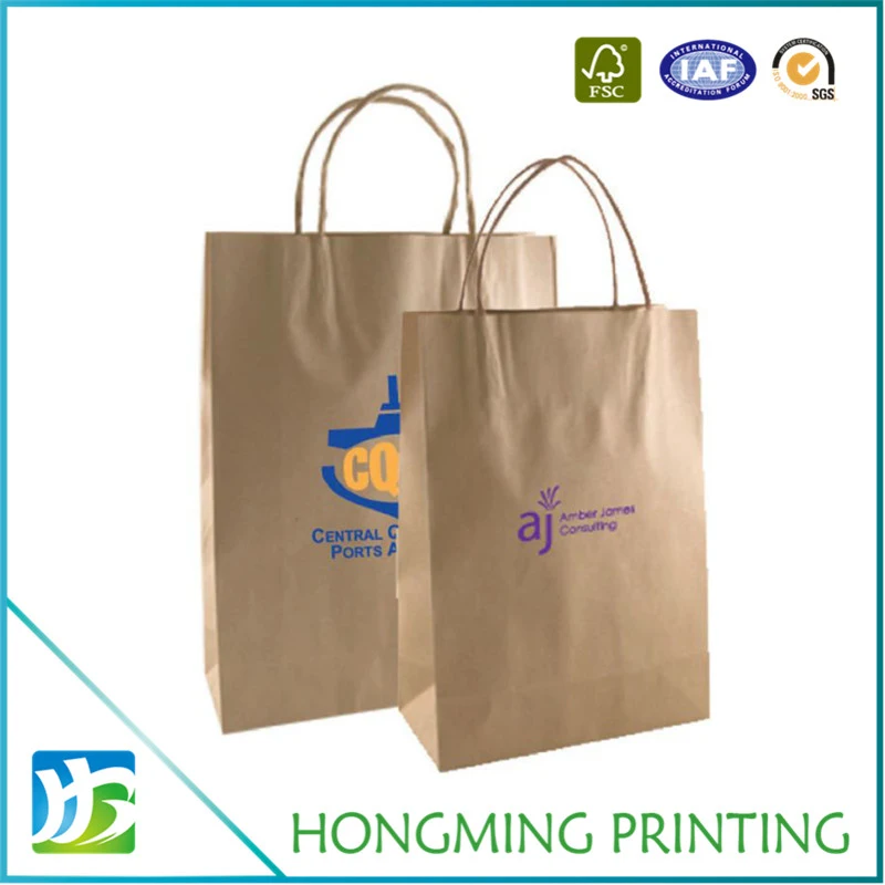 Custom Cheap Brown Kraft Paper Bag with Handle