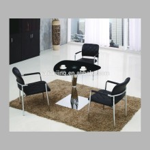 Modern triangle small tempered glass meeting table