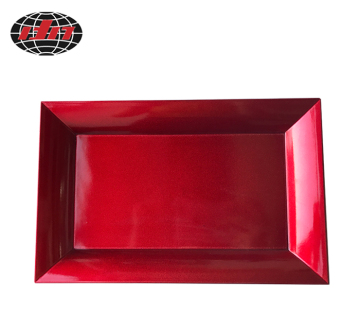 Red Classic Rectangle Glitter Plastic Charger Plate
