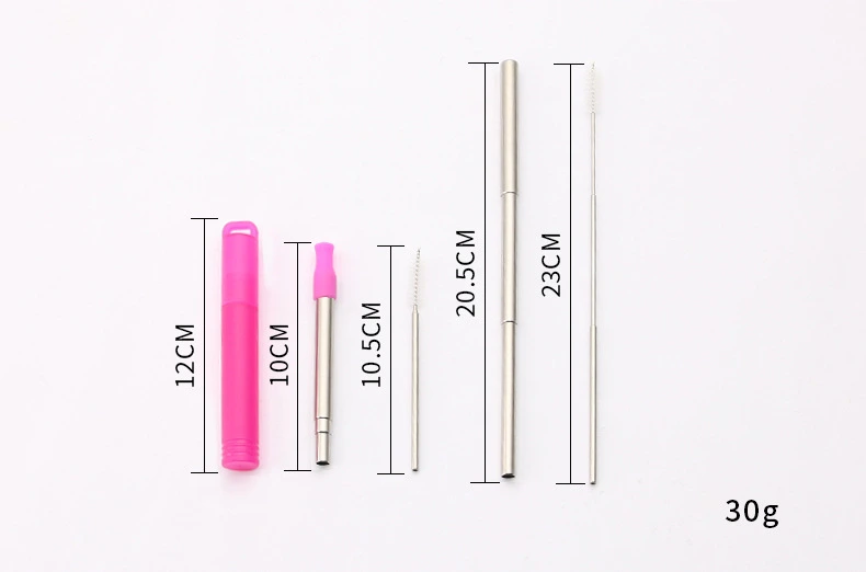 New Foldable Stainless Steel Drinking Straw