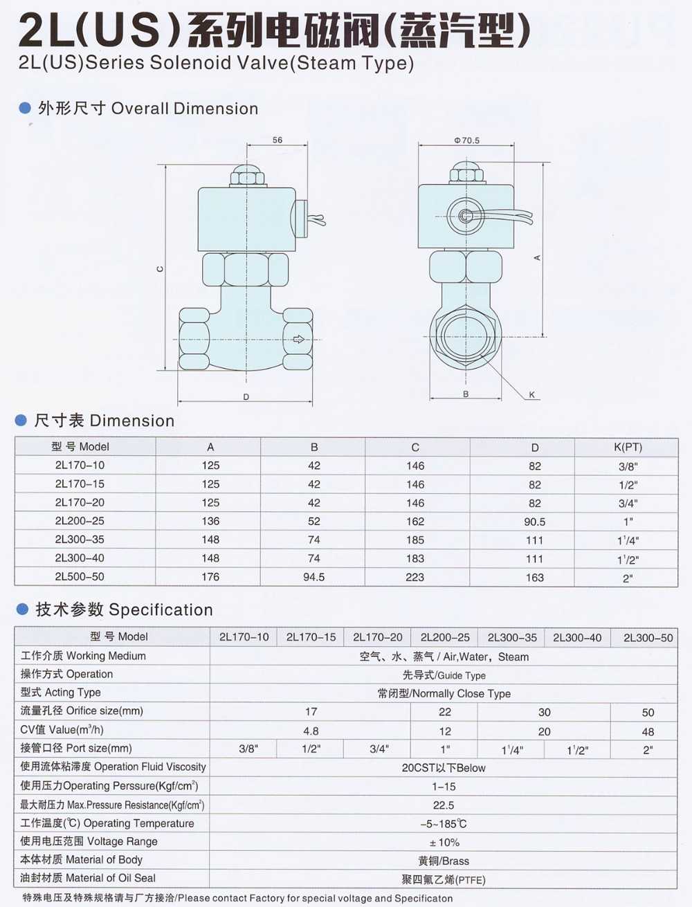 Normally closed explosion proof coil solenoid valve of water