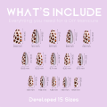 Almond short cat eye leopard print False Nails