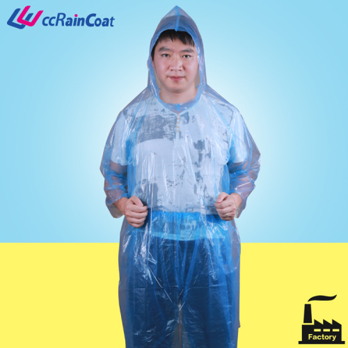 PE rainwear plástico transparente disponible para la promoción