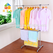 BYN Adjustable Rod garment rack with towel shelf DQ-0057F