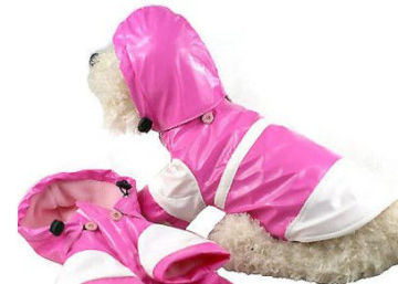 Pvc Female Dog Clothes Raincoat With Hat Waterproof Xl For Shiba , Beagle Pet