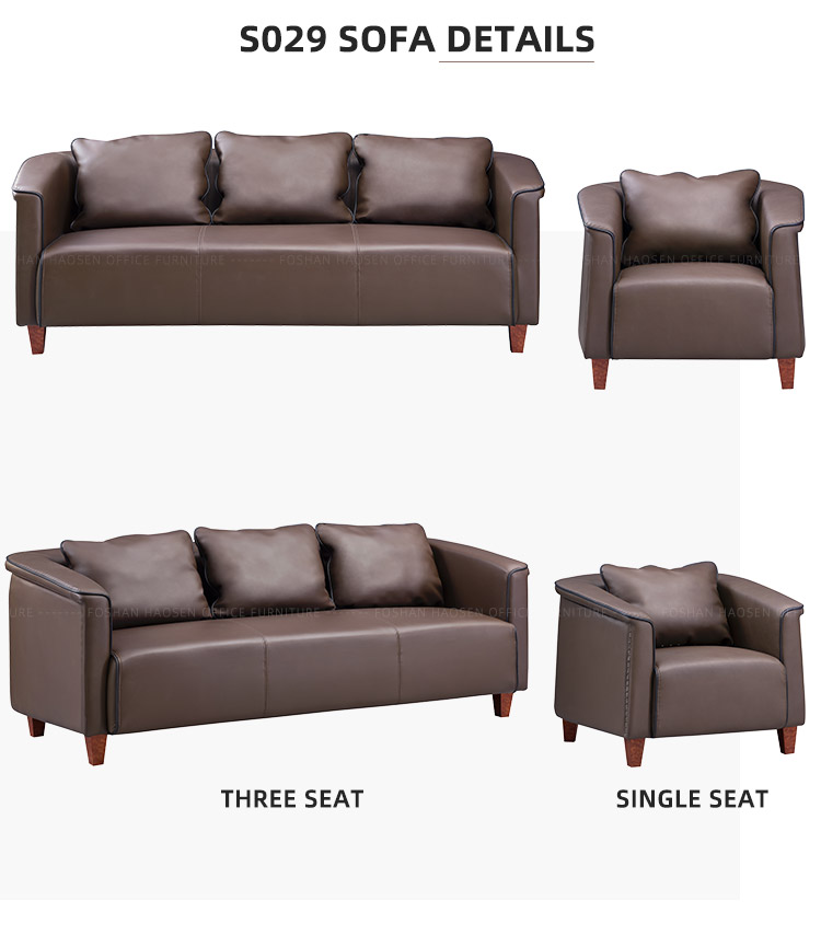 classical office Home furniture Genuine Leather sofa 1+1+3 seater sectional Sofas supplier