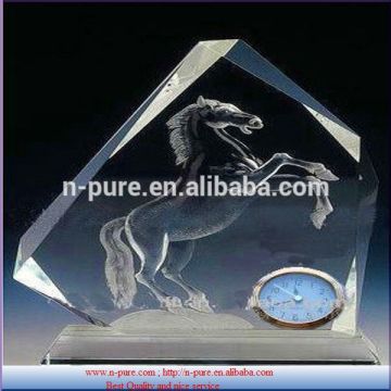 Wedding crystal glass table clock,Glass desk clock,Wholesale crystal clock